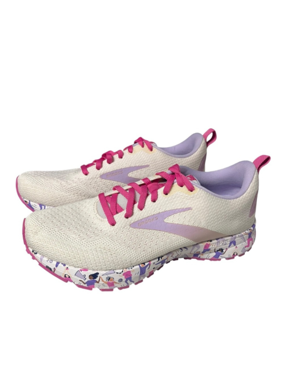 Brooks Revel 4 Pink White Running Shoes Size 7 - Picture 2 of 7